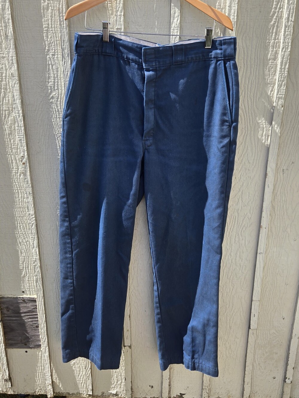 Y2K Dickies Plannel Lined Work Pants Blue 36x30 Utility Workwear
